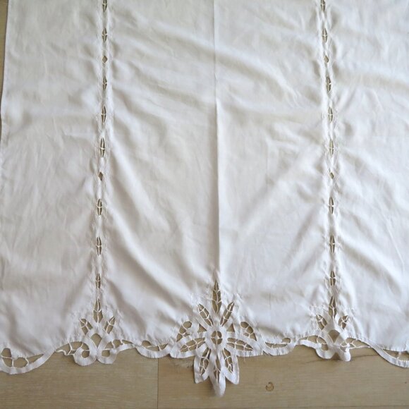 Mainstay White Tiers-Battenberg Curtain Panel 30" W x 36" L One Panel - Picture 3 of 7
